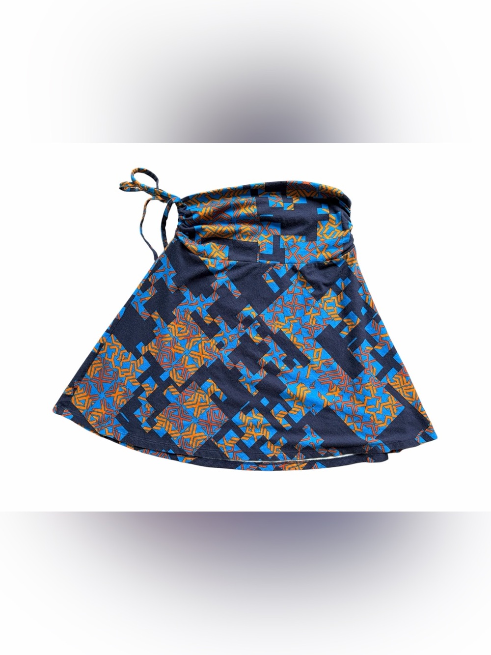 Patagonia Ladies Cinched Waist Skirt Size Small Navy Print